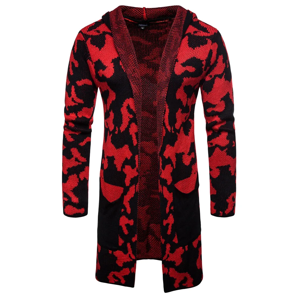 2018 осенний и зимний мужской свитер кардиган Камуфляжный с капюшоном | Мужская