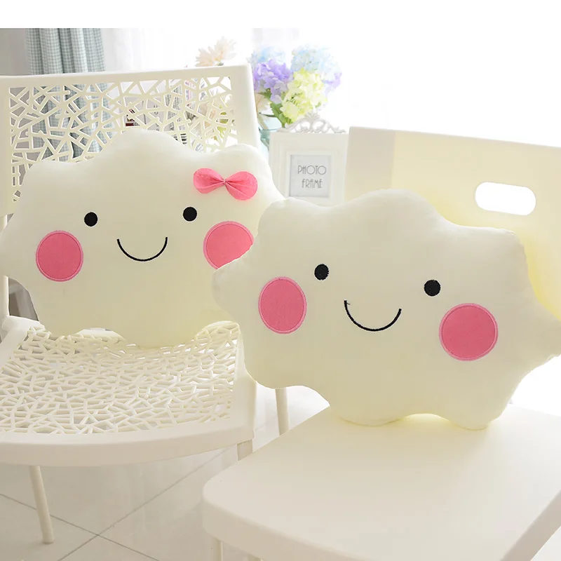 Распродажа, креативные персонажи из мультфильмов Kawaii, смайлик, бант, облако, хлопок, мягкая задняя подушка, подушка для сидения, плюшевая игрушка, Подушка для спины KZ12