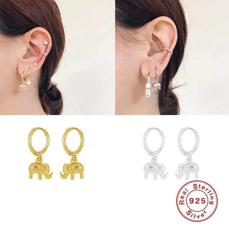 Серьги кольца женские из серебра 925 пробы с подвеской в виде Луны|Серьги-кольца| |