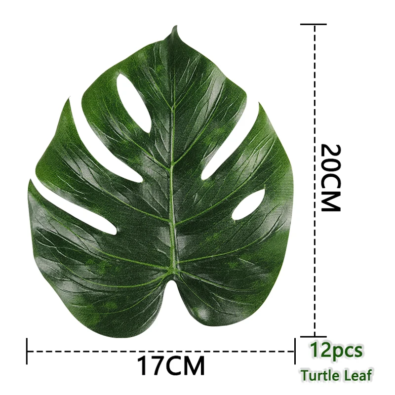 12 шт Искусственные тропические листья пальмы для Гавайских вечерние украшения