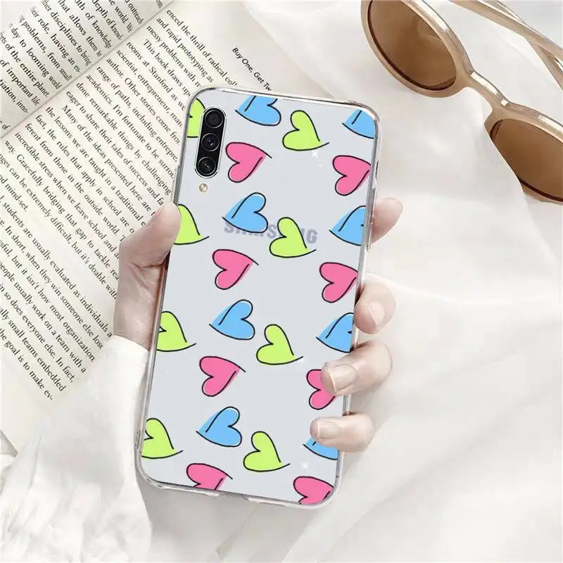 

Pink Lovers love design Phone Case Transparent for xiaomi 11 redmi note 9 8 s pro Samsung A 71 51 21S S 20 fe 10 9 8 plus