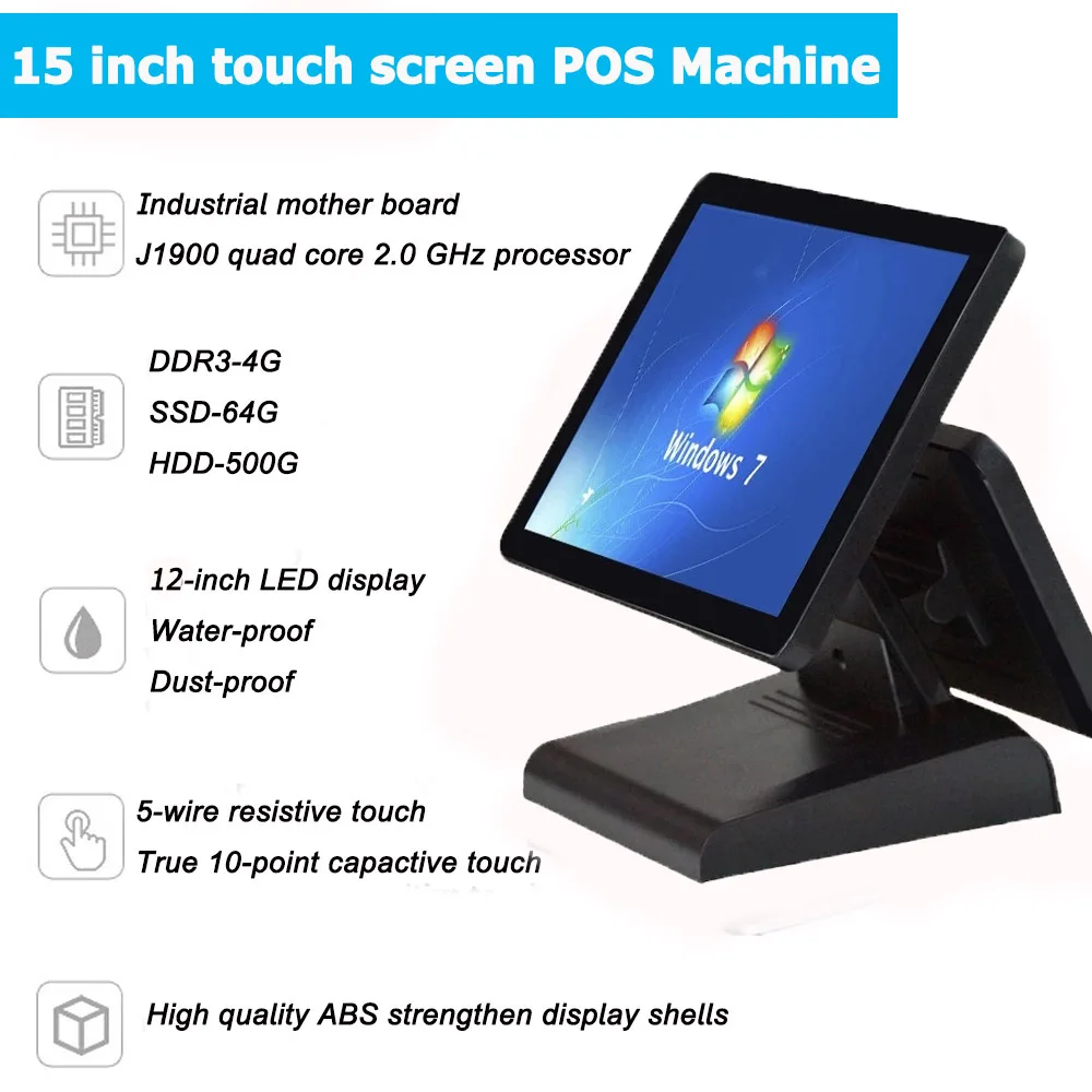 Все в одном Pos Системы для продажи 15 дюймов емкостный сенсорный экран украшенное