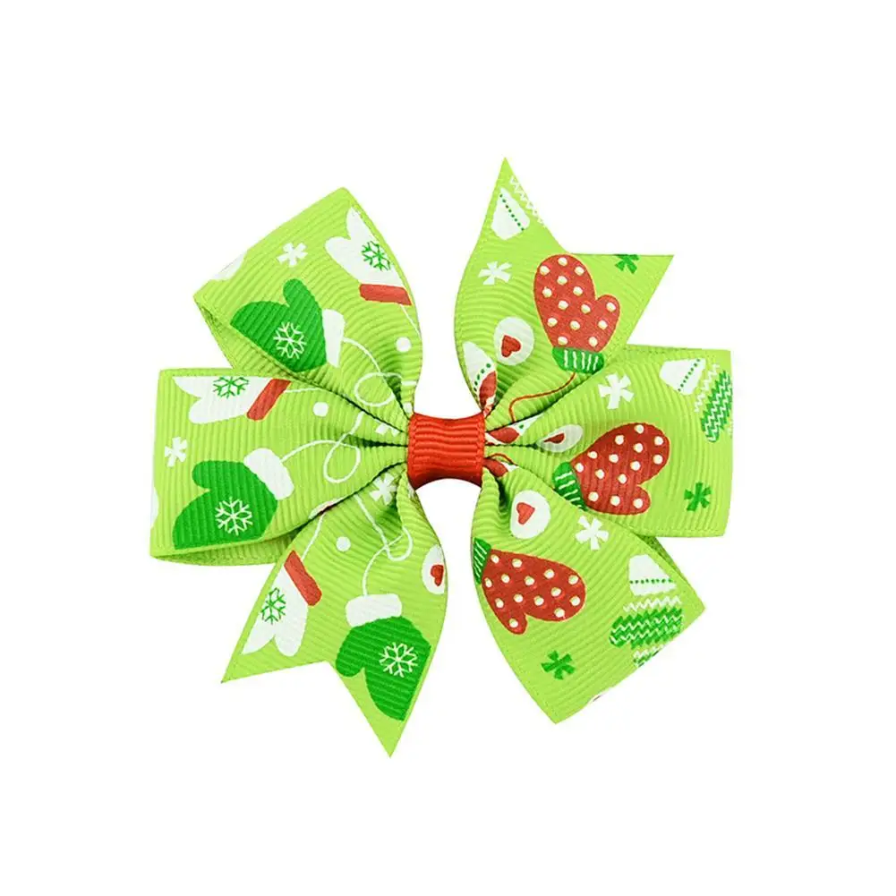 Рождественские заколки для волос с бантом девочек ленты банты детей праздничные