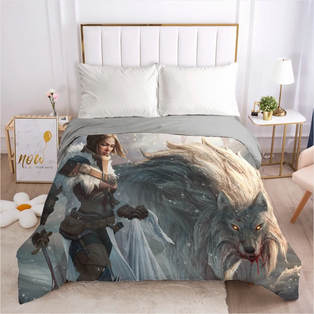 Комплект постельного белья с 3d изображением животных волков пододеяльников