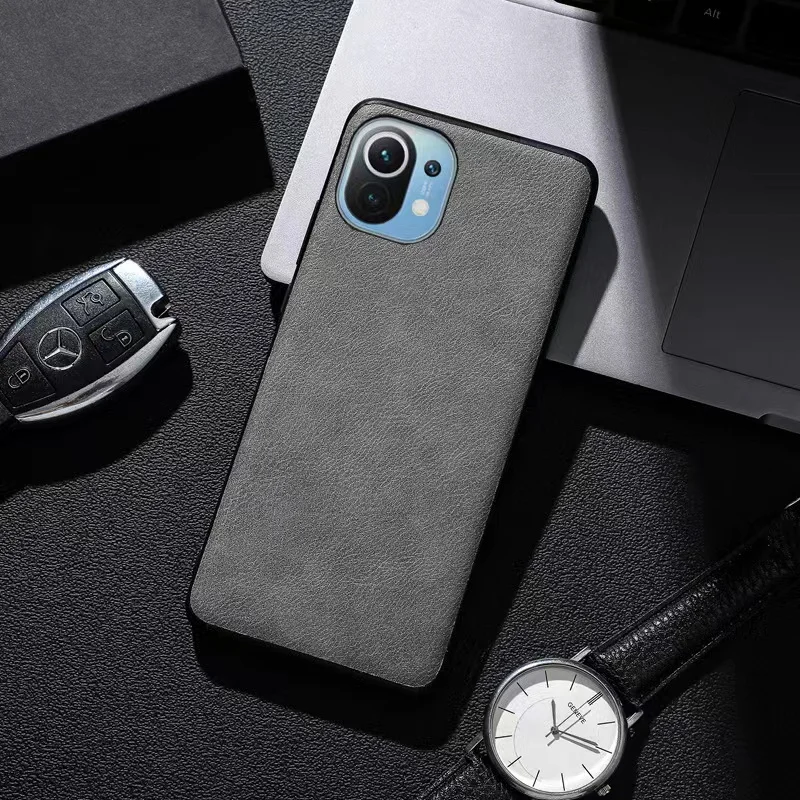 

Mi 11 High-end Abrasive Leather Mobile Phone Case Full Anti-drop Hard