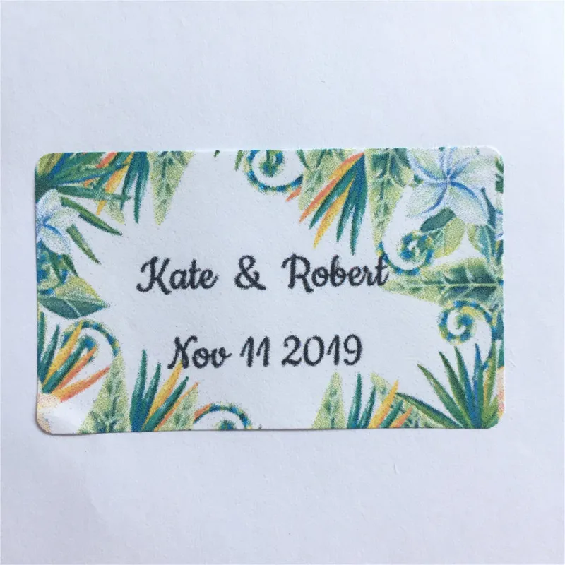 

100 Pieces 3cm x 5cm Custom Wedding Gift Sticker Rectangle Adhesive Labels Personalized Gifts Favor Labels