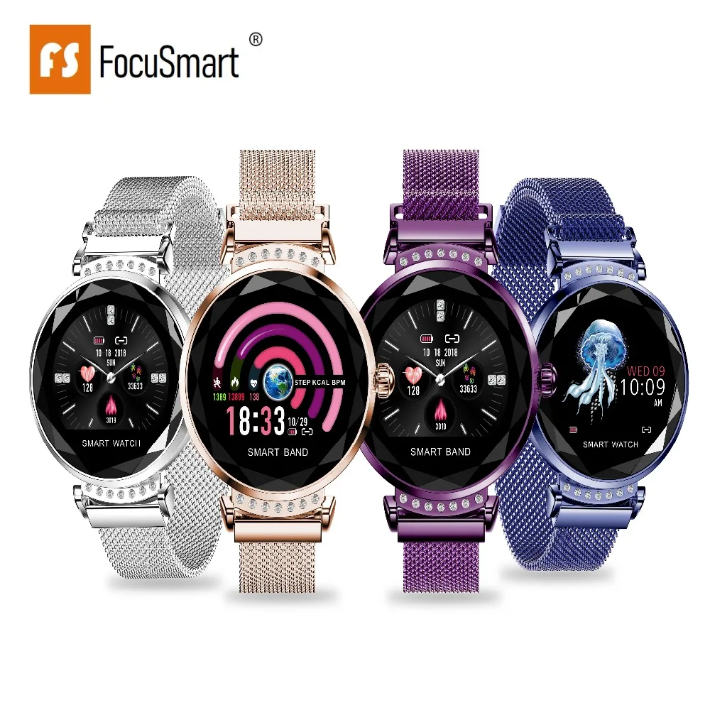 Женские Смарт часы FocuSmart H2 фитнес трекер с измерением артериального давления