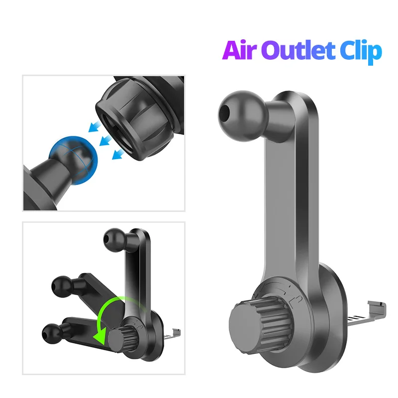 17mm ball head car clip air vent mount car phone holder bracket gravity stand car charger adapter magnet bracket holders support free global shipping