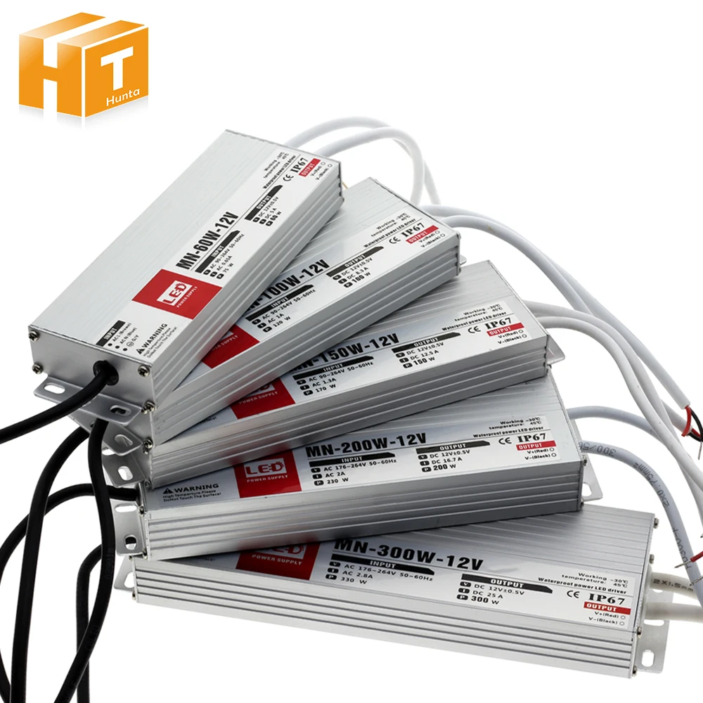 Светодиодный драйвер DC12V DC24V IP67 Водонепроницаемый трансформаторы для наружного освещения источник питания 10 Вт 20 Вт 30 Вт 45 Вт 60 Вт 100 Вт 150 Вт 200 Вт