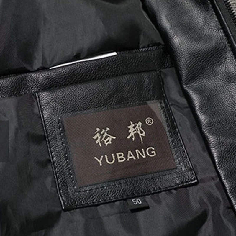 Мужская кожаная куртка модная винтажная мотоциклетная куртка-бомбер из