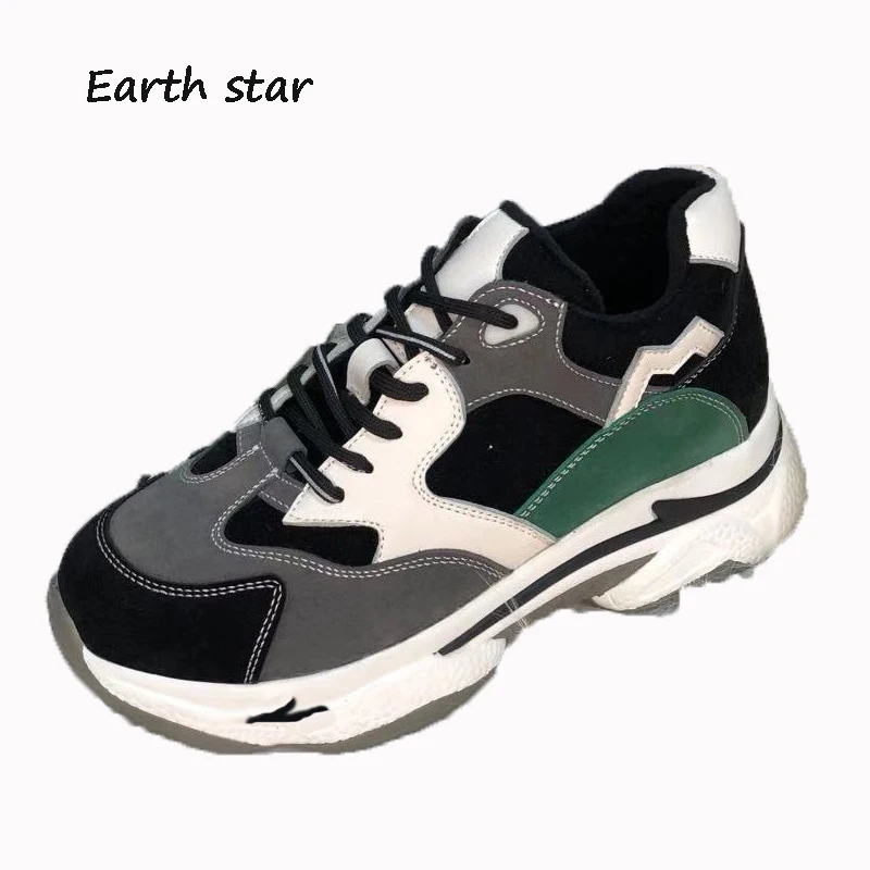 

Женские кроссовки на массивной платформе, Повседневная дышащая обувь, увеличенная масса, толстая подошва