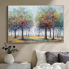 Абстрактная 3D Красочная картина с деревом, HD принты и постеры на холсте современный пейзаж, Настенная картина для гостиной, домашний декор