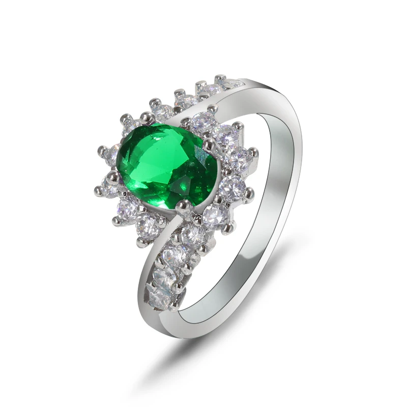 Женское кольцо из серебра 925 пробы с сапфиром рубином и изумрудом | Украшения