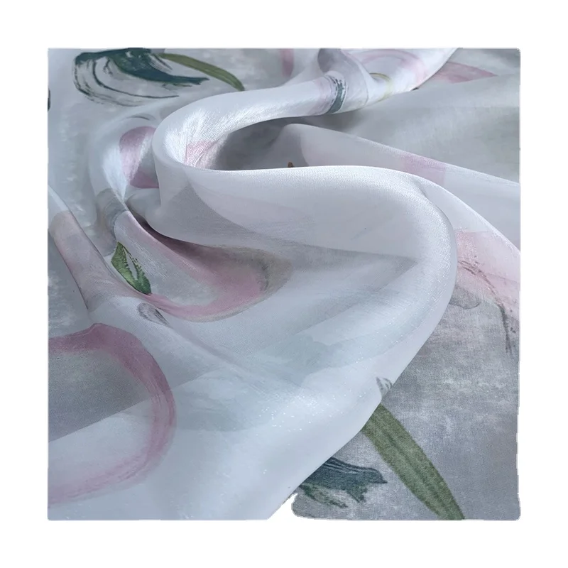 

Width 59" Fashionable Comfortable Soft Crystal Silk Satin Organza Fabric By The Half Yard For Dress Hanfu Shirt Material