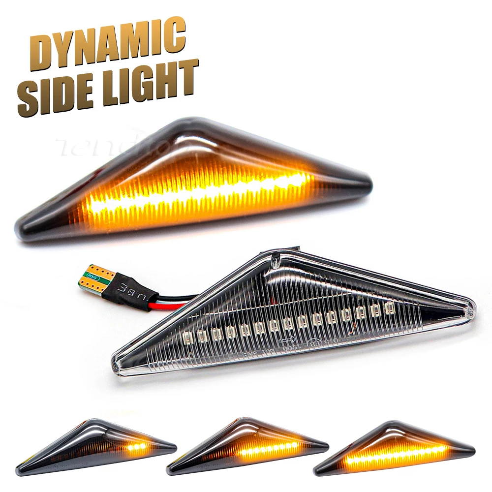 

Светодиодный динамический боковой маркер для Ford Mondeo 3 MK3 2000-2006 Focus MK1 12 В, поворотный сигнал, мигалка, черный/Кристальный светодиодный светиль...