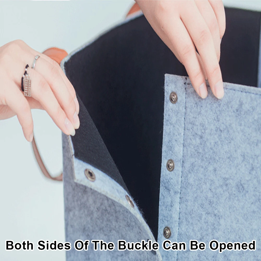 

Felt Dirty Clothes Basket Folding Toy Storage Household Sundry Double Side Buckle Large Capacity