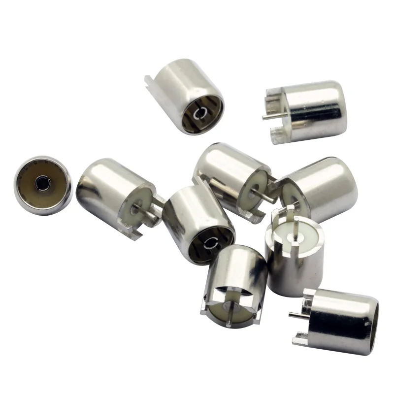 

100pcs Copper DVB-T TV PAL Female Coaxial Coax RF Adapter TV Female Plug Jack Socket Soldering Cable Wire Connector Wholesales