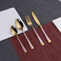 new flatware set 304 stainless steel tableware two line exquisite spoon fork knife sets cutlery pink gold dinnerware dishwasher