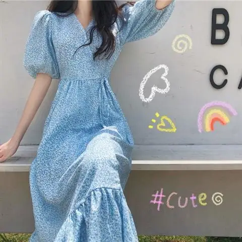 

Женское Повседневное платье макси, летнее платье с цветочным принтом, 2021