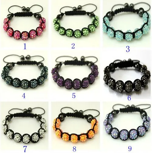 

wen women disco ball+Free Shipping+Gift 9Pcs/Lot Mixed 9 Color Hotsale Resin rhinestone bead jewelry crystal Bracelet For Men