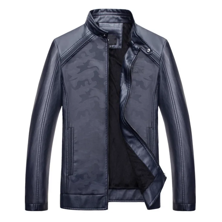 

New fashion Men leather jackets coats classic design Camouflage motorcycle leather jacket jaqueta de couro masculina