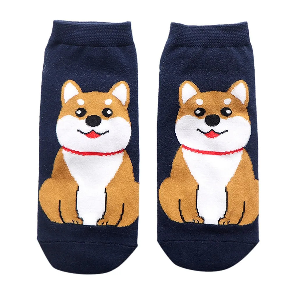 Женские забавные носки с милым принтом животных женские короткие унисекс