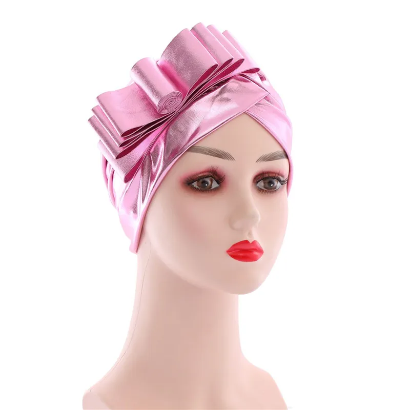 

2021 Ready to Wear African Headtie Fashion Bow-tie Turban Hat Women's Head Wraps Cancer Headwear Muslim Headscarf Bonnet