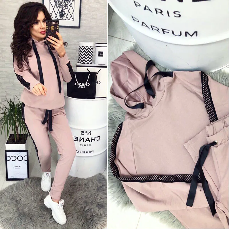 

Осенний комплект из двух предметов спортивный костюм для женщин трикотажные толстовки Толстовка Chandal Mujer Invierno, одежда для детей, повседневн...