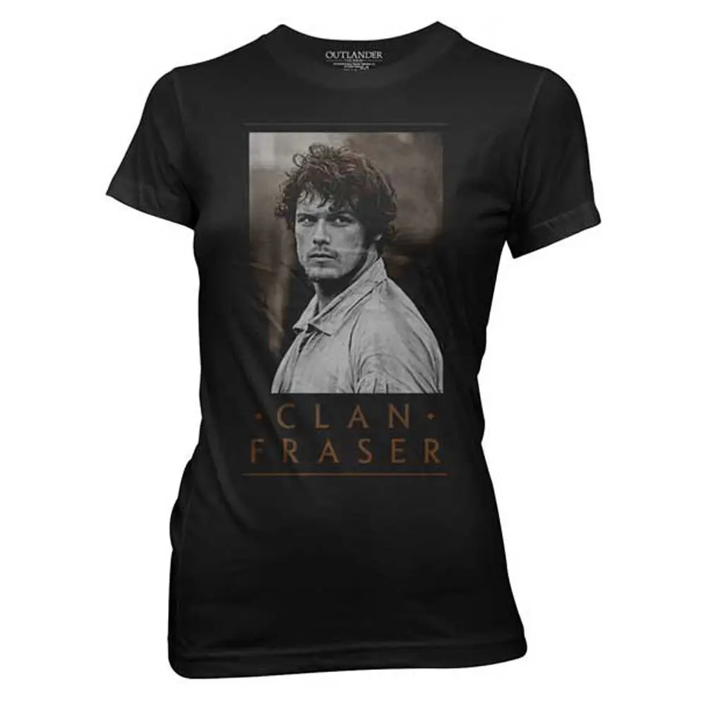 Outlander Clan Fraser Character Poster Лицензированная Женская Подростковая футболка Blk