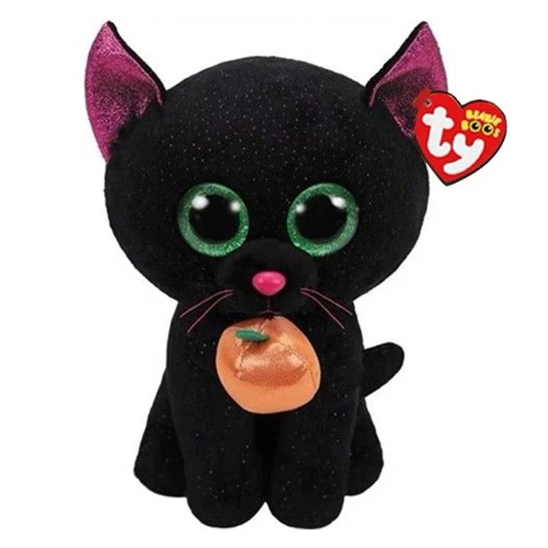 Ty Beanie набивная кукла-животное Tabby розовый черный кот Cleo украшение для домашнего