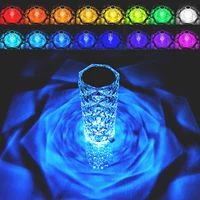 crystal lamp 16 color changing rgb led lights remote touch control usb power table lamps for bedroom living room decor
