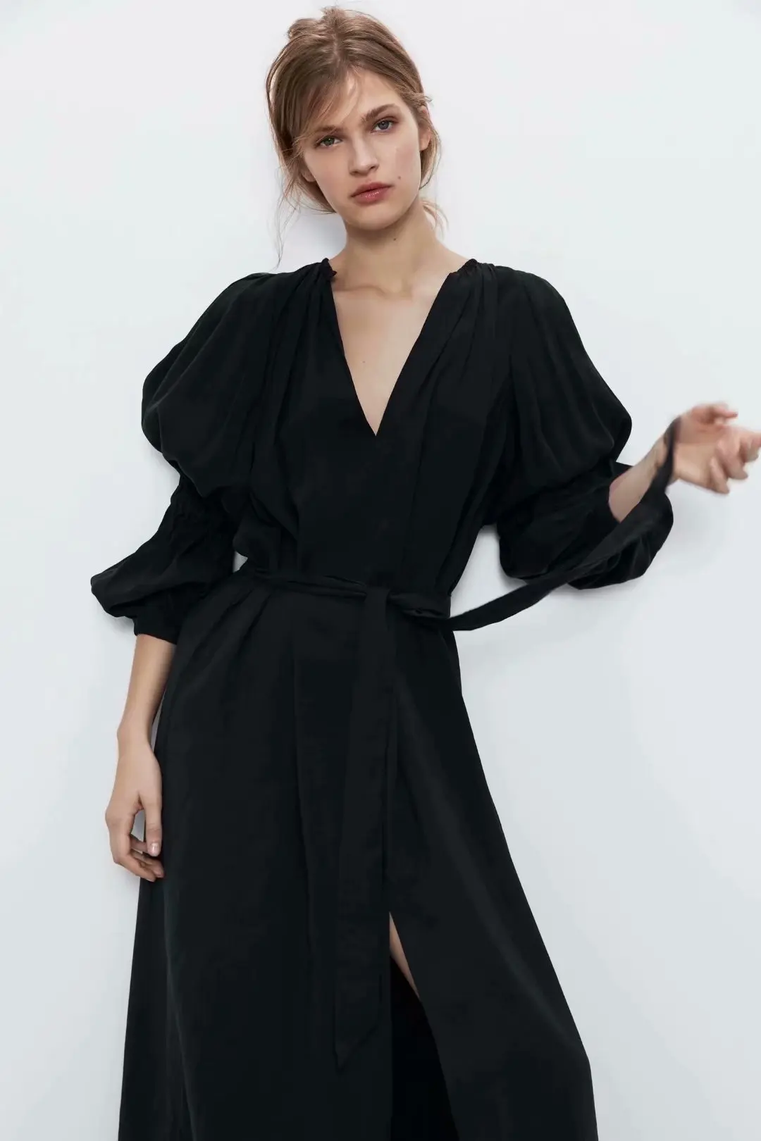 

Zaraing Woman 2021 Za Harajuku Y2k Dress Summer Bubble Sleeve Long Sleeve Dress