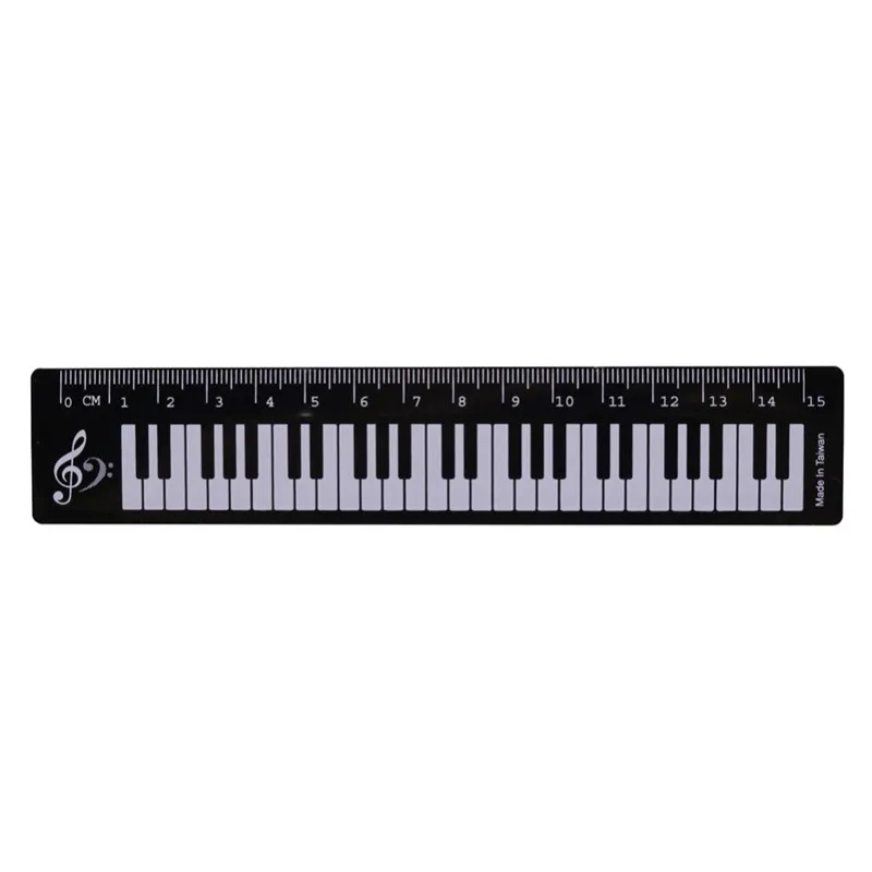 Black 15 cm 2 шт. черный или прозрачный 15 см прямая Линейка фортепиано шаблон пластиковый материал студенческие творческие канцелярские измерительные инструменты - Цвет: Black 15 cm