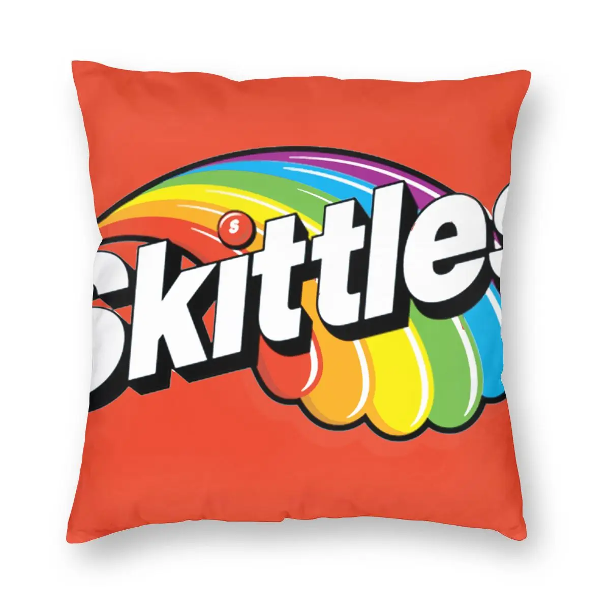 

Skittles Sweet Candy Rainbow Pillowcase Soft Polyester Cushion Cover Decorations Throw Pillow Case Cover Home Zippered 18''