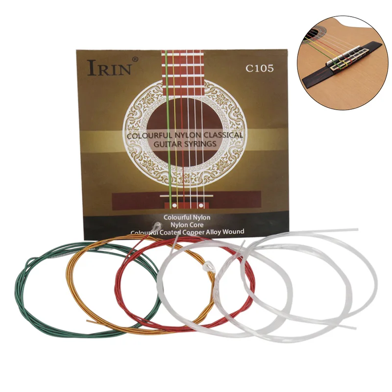 

C105 High Quality Colorful Rainbow Acoustic Classical Guitar String Set(.028-.043) Nylon Core Colorful Coated Copper Alloy Wound