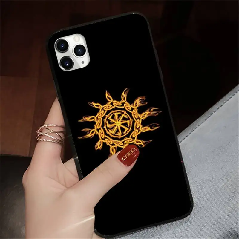 

Slavic Viking symbol Kolovrat Phone Case for iPhone 11 12 pro XS MAX 8 7 6 6S Plus X 5S SE 2020 XR