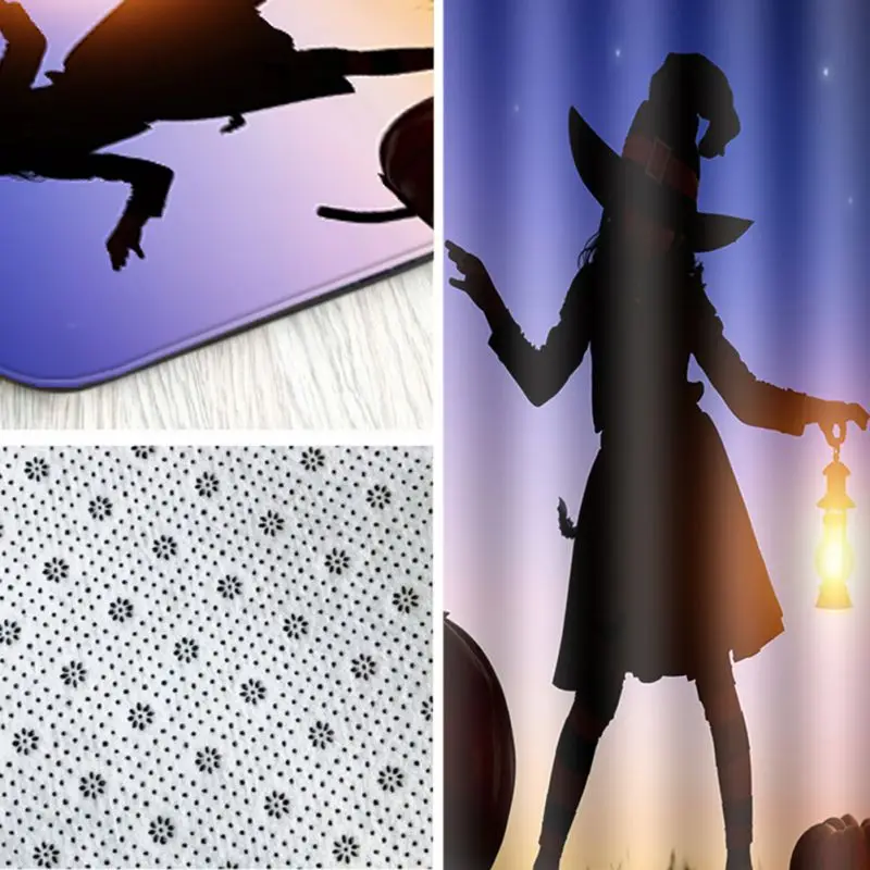 

Cover Mat Set Bathroom Shower Curtain Mat Set Bathroom Shower Curtain Happy Halloween