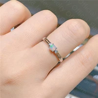 new style 925 silver inlaid natural opal ring womens ring small and cute