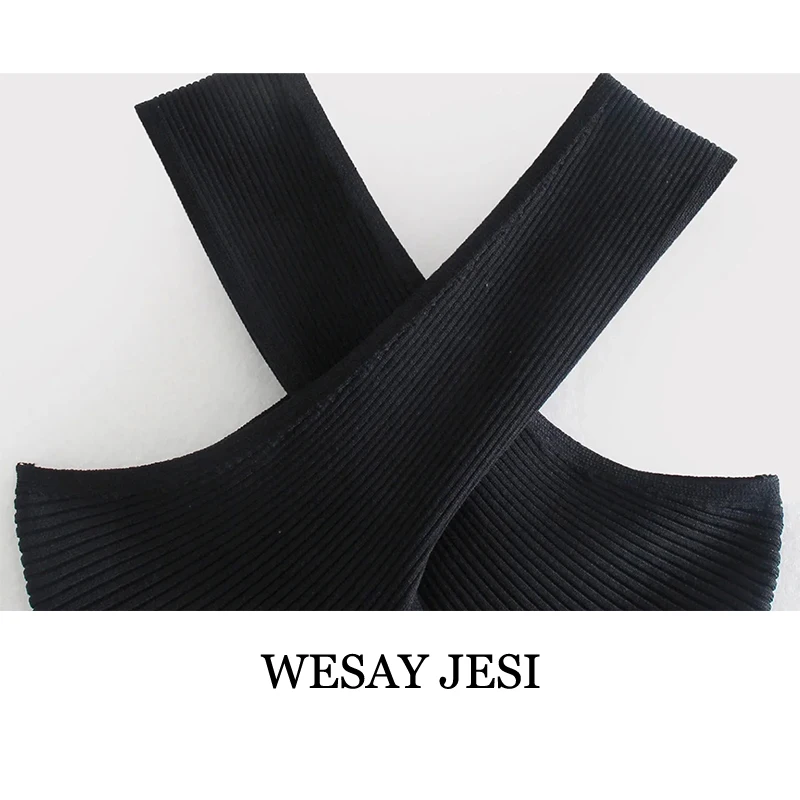 

WESAY JESI Fashion Summer Women's Tube Top Solid Color Casual Sexy Vest Off Shoulder Sleeveless Black Knitting Camis Tank Tops