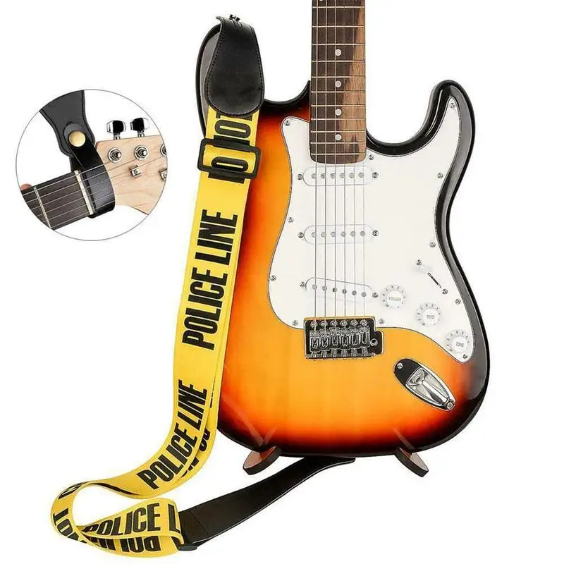 gelb einstellbare polyester gitarre gürtel gitarre strap mit pu leder enden für elektrische bass gitarre teile zubehör free global ship