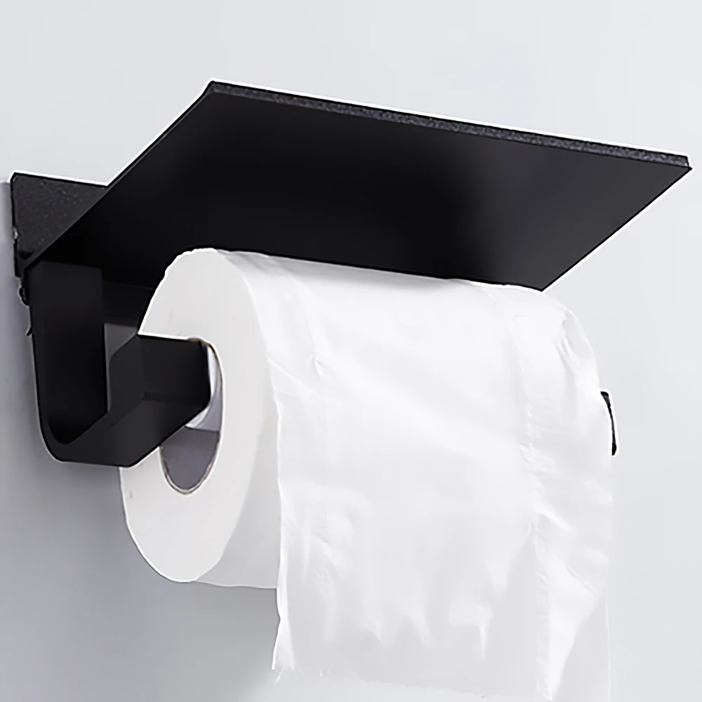

Waterproof Wall Mount Toilet Paper Holder Creative Tray Tissue Box Home Shelf Toilet Paper Roll Paper Tube Storage Box