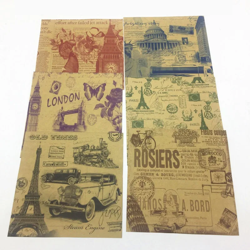 Многофункциональная винтажная двухсторонняя крафт-бумага 15*15 см декоративная