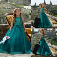formal hunter flower girl dresses shining sequined sleeveless girls princess gown custom made kids formal wear with high quality