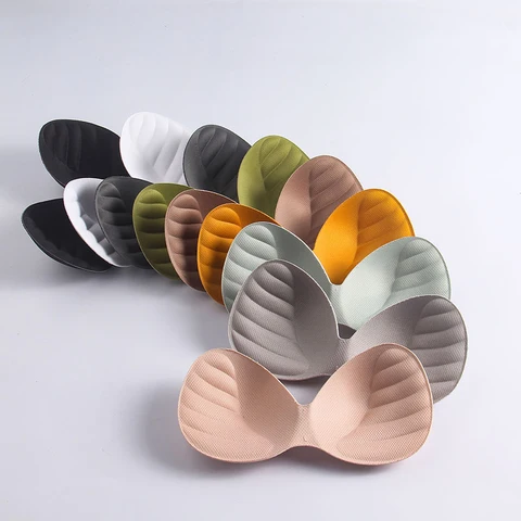 1Pair Black Nude Pad Insert Soft Bra Enhancer Push Up Chest Padded Bikini Padded Colorful Body-fitted Sponge Swimsuit Pad Insert
