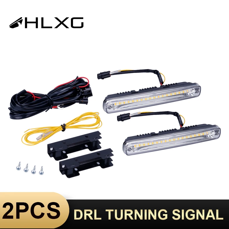 HLXG 2X DRL Противотуманные фары светодиодный универсальный дневной ходовой свет