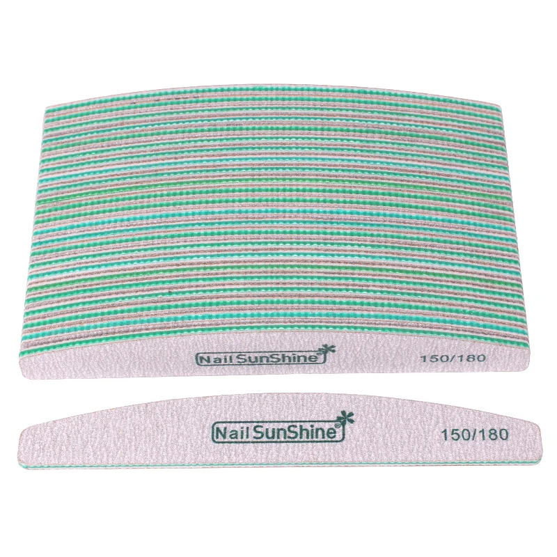 100 шт. 150/180 зеленая пилка для ногтей буфер серые лодочные шлифовальные блоки