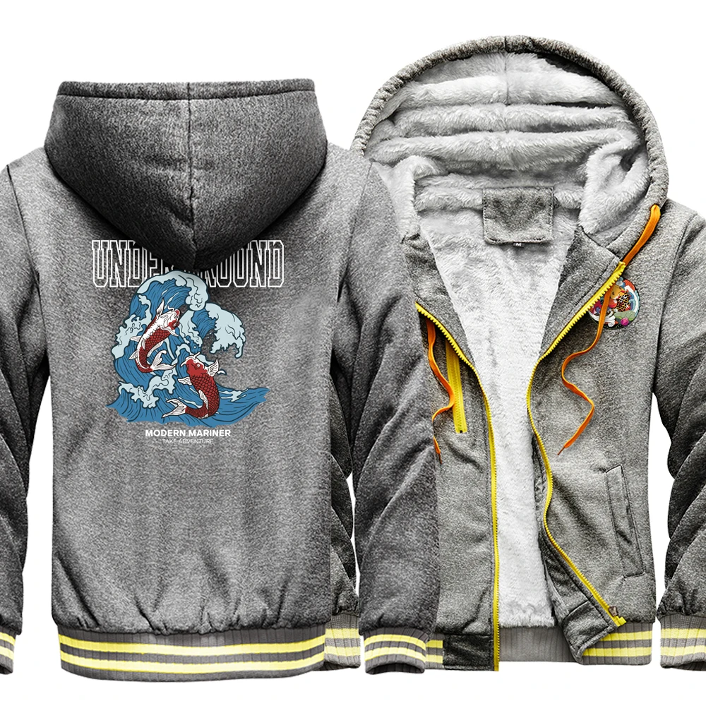 

Мужская уличная куртка на молнии с капюшоном на карпа