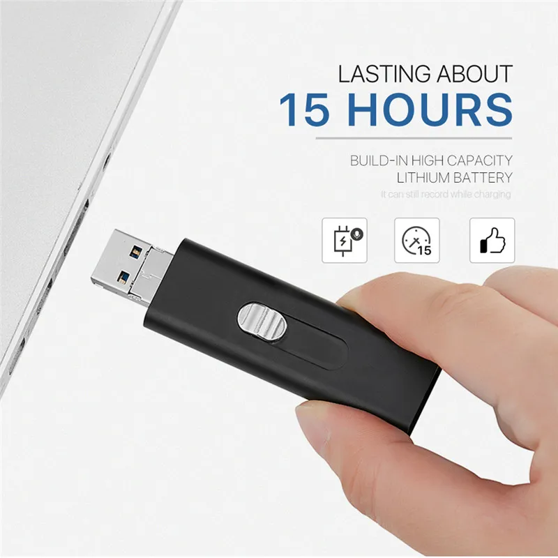 OTG 192 кбит/с USB диктофон Мини цифровой голосовой активацией аудио рекордер с двумя
