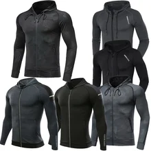 Sweat à capuche de marque pour hommes, vêtement de Sport de plein air, de course, d'entraînement, de Fitness, de musculation, MMA, coupe sèche  (3)