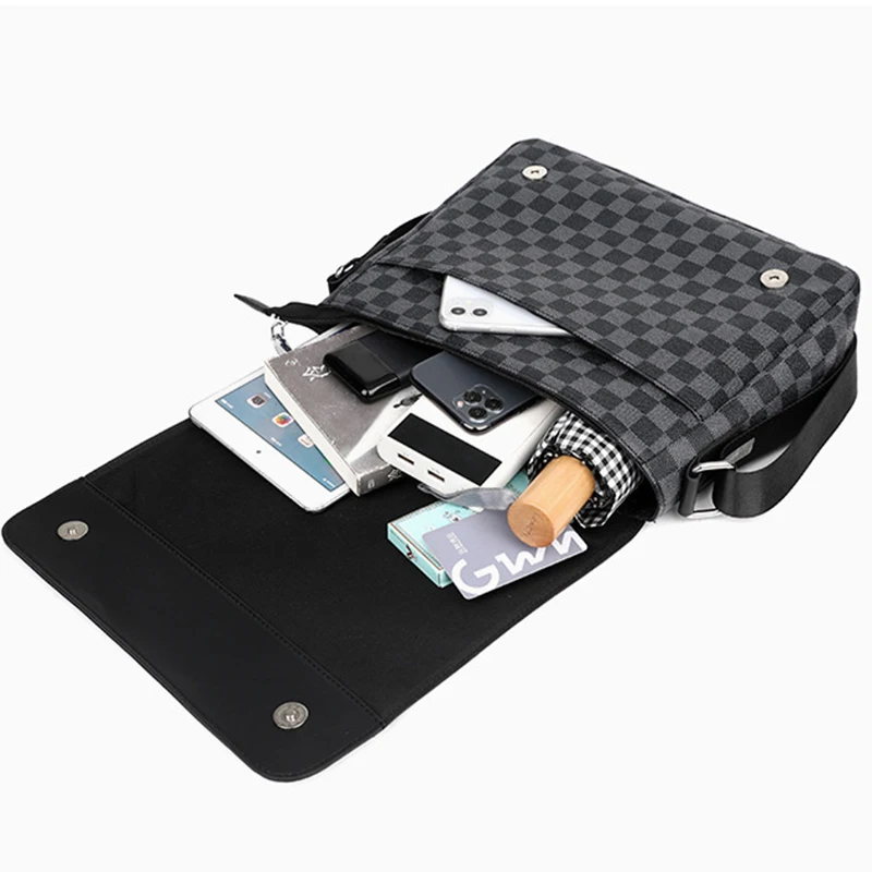 

Fashion Men Shoulder Bag Street Casual One Shoulder Messenger Bags Flip Commuter Backpack Mens Cross Body Bag Polyester PU